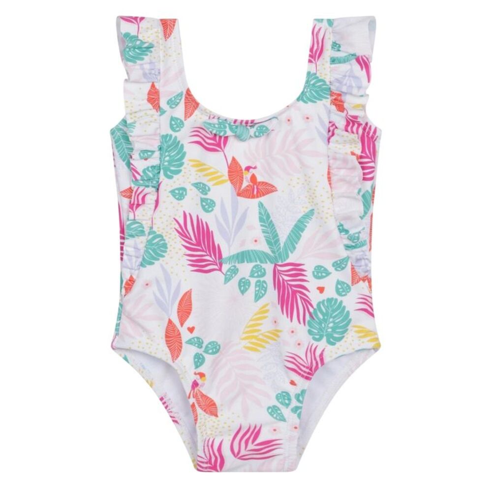 Carrement Beau Girls One Piece Bathing Suit / White